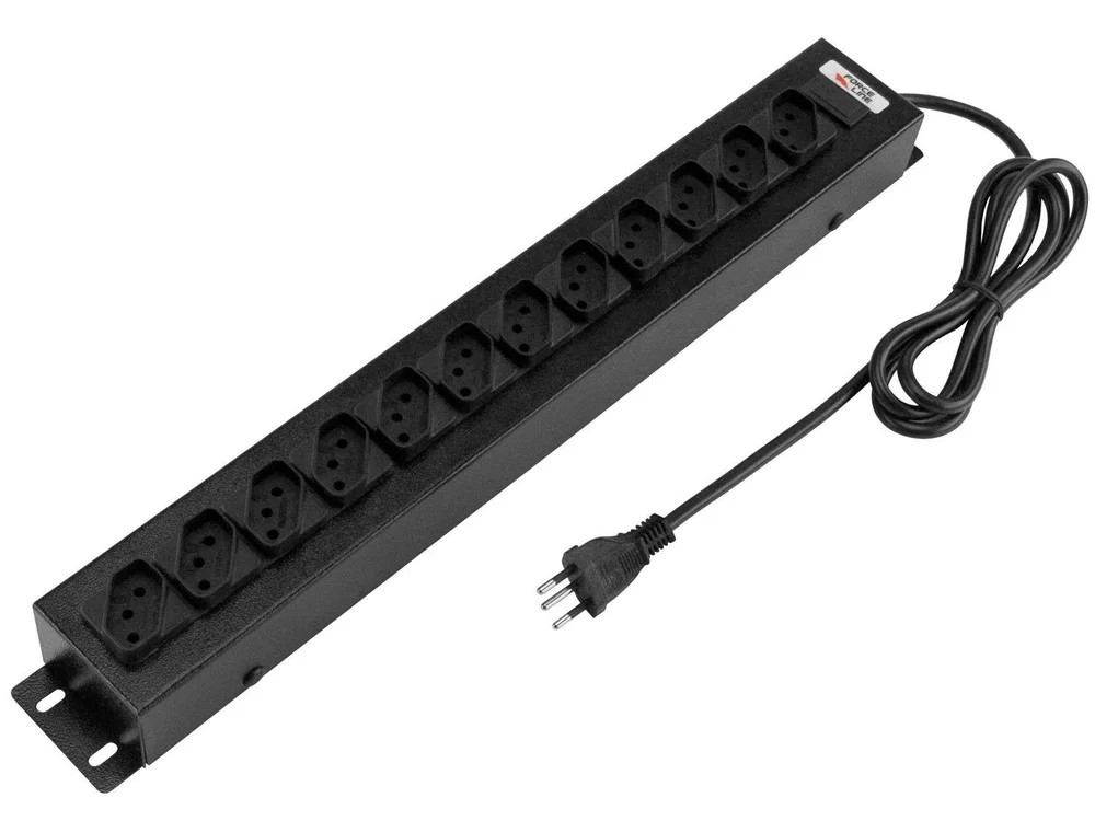 Filtro De Linha Force Line Regua, Com 12 Tomadas, Para Rack 19, 10a, Cabo 1.5m Forceline 0091000001
