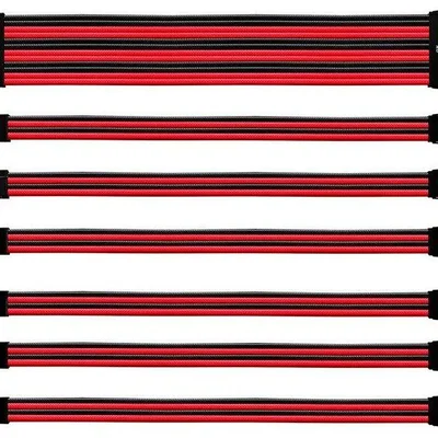 Kit Cooler Master De Extensão De Cabo Sleeved, Preto E Vermelho, Cma-nest16rdbk1-gl