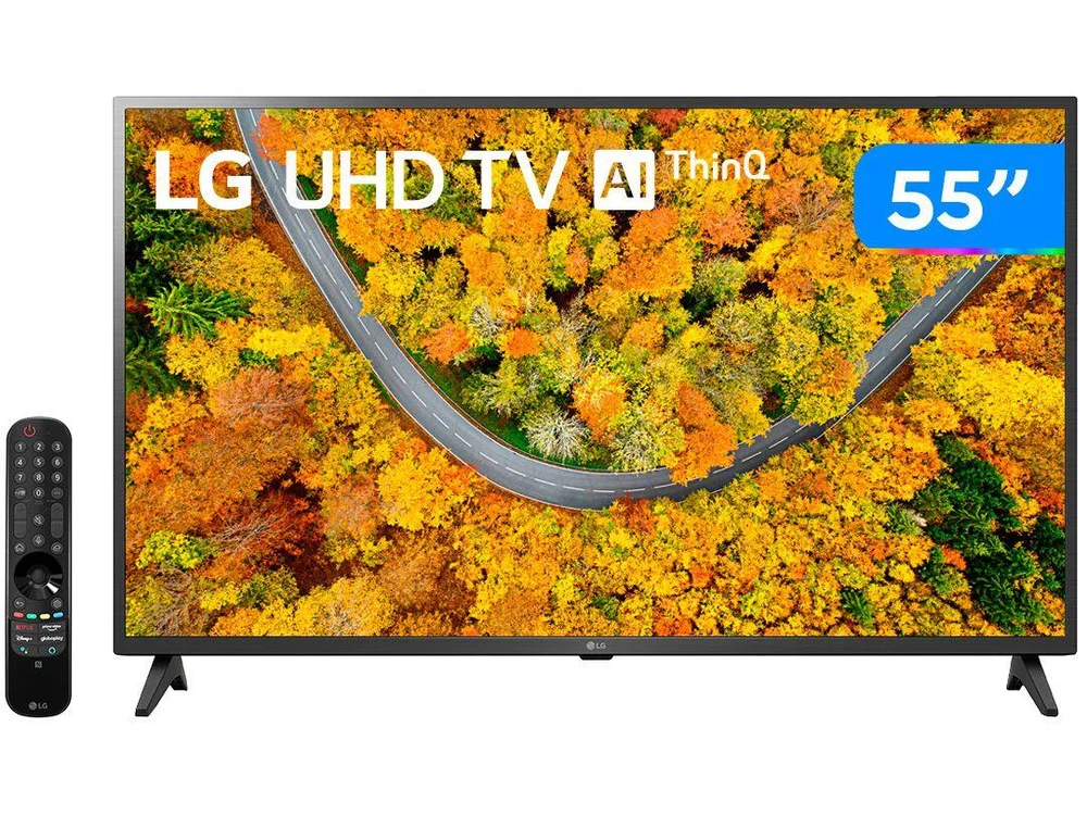 Smart TV LG Led 55 4K UHD WiFi Comando Voz KaBuM