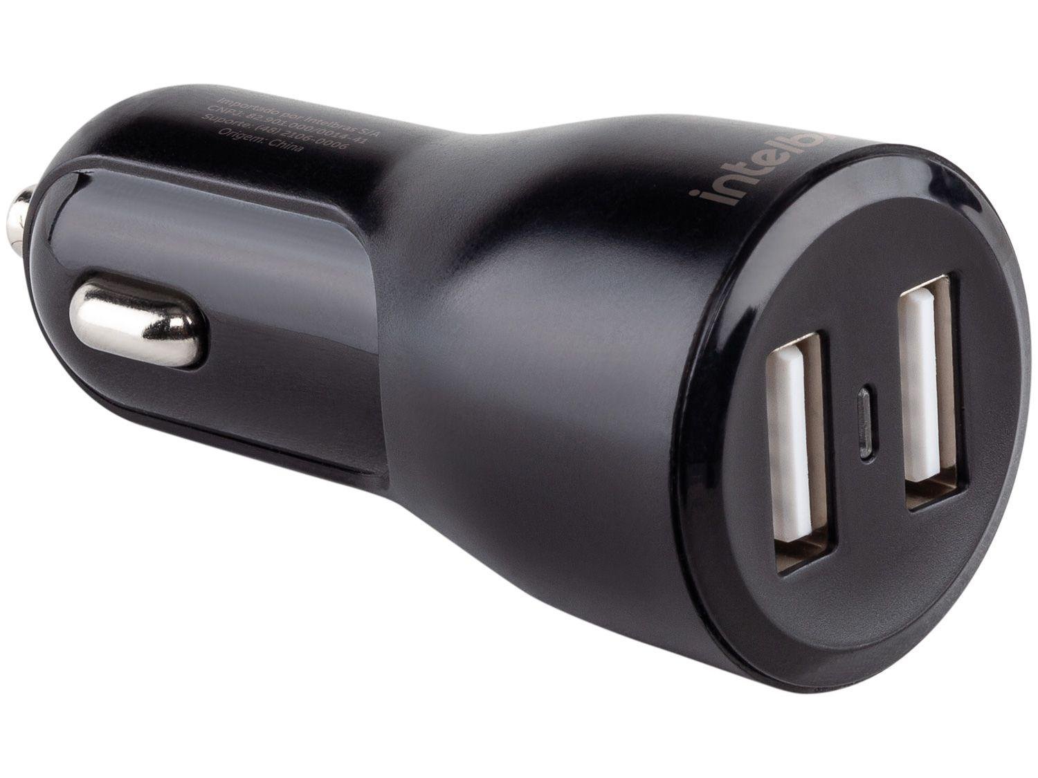 Carregador Veicular Usb - Com 2 Portas Usb - 2.4a - Universal - Intelbras Ecv2 Fast