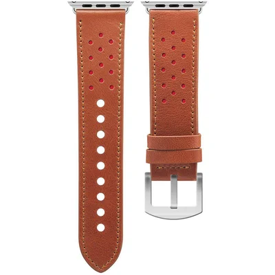 Pulseira Apple Watch Premium 38/40mm Geonav Wbl40bn - Couro Caramelo E Vermelho