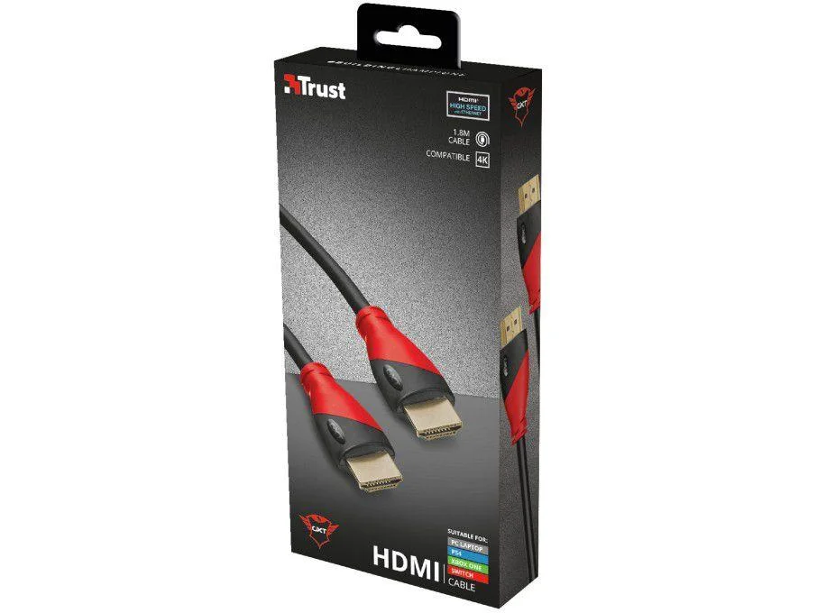 Imagem 5 de 6 do produto Cabo Hdmi Trust 1.8m Gxt 730 High Speed 4k