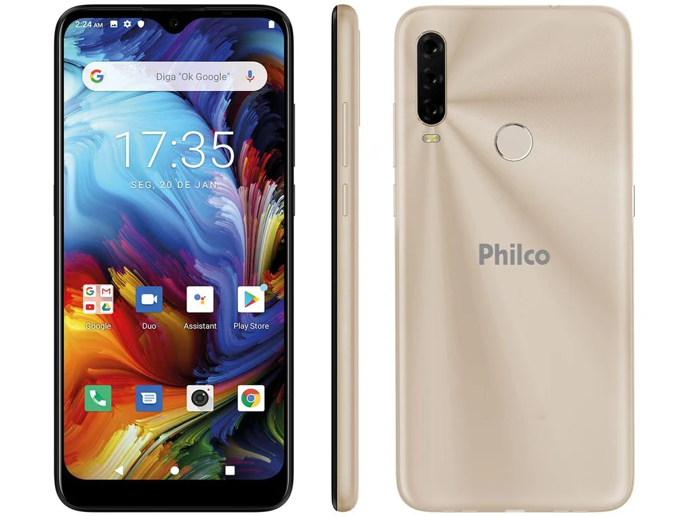 Smartphone Philco Hit P10 128GB, Tela 6.2, Android 10 - Dourado