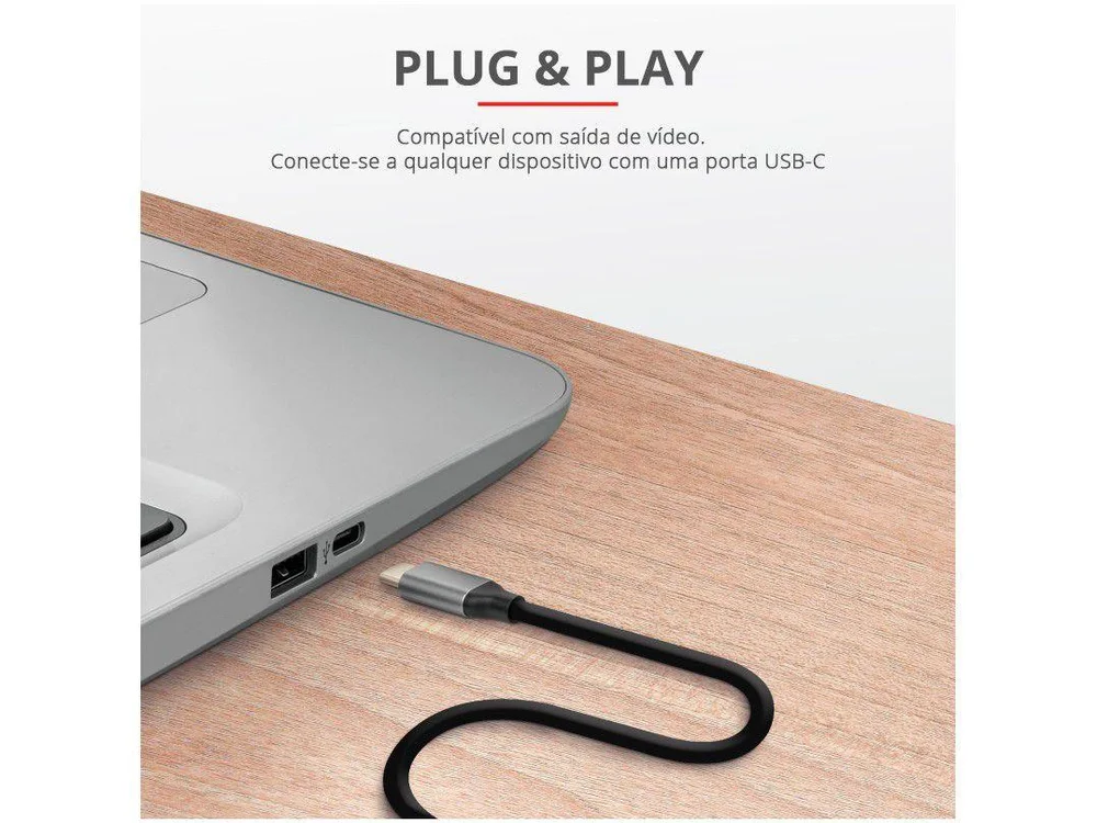 Imagem 8 de 12 do produto Cabo Adaptador Trust Calyx Usb-c Para Hdmi 4k 1.8m