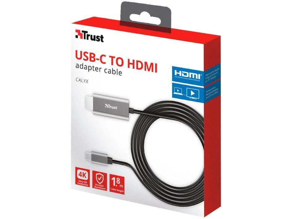 Imagem 11 de 12 do produto Cabo Adaptador Trust Calyx Usb-c Para Hdmi 4k 1.8m
