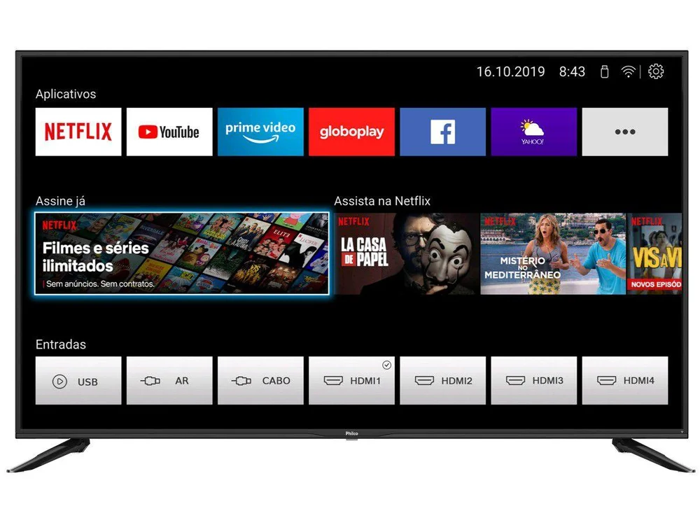 Imagem 5 de 7 do produto Smart TV LED Philco 50 Polegadas 4K, Ultra HD, HDMI, 2 USB, Wi-Fi - PTV50N10N5E4