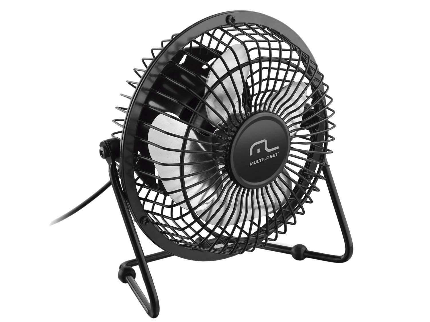 Mini Ventilador Usb Compacto De Mesa Para Pc Notebook Preto - Bivolt