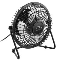 Mini Ventilador Usb Compacto De Mesa Para Pc Notebook Preto - Bivolt