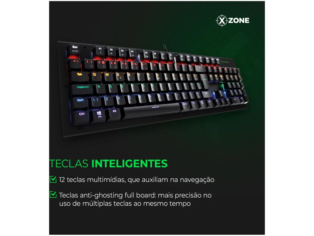 Teclado Mecânico Gamer Xzone ABNT2 KaBuM