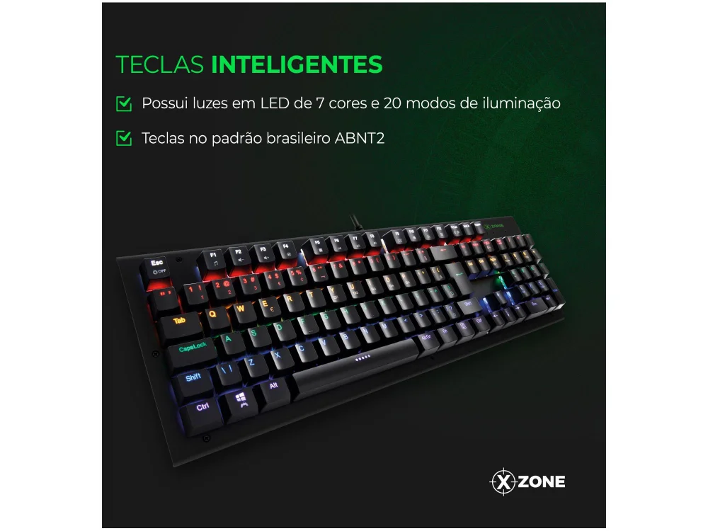 Teclado Mecânico Gamer Xzone ABNT2 KaBuM