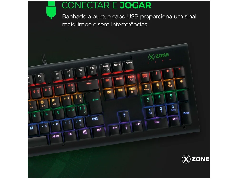 Teclado Mecânico Gamer Xzone ABNT2 KaBuM