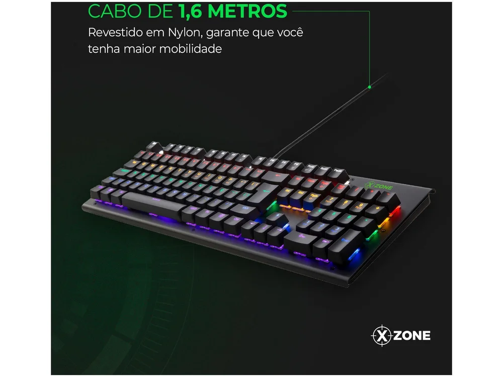 Teclado Mecânico Gamer Xzone ABNT2 KaBuM