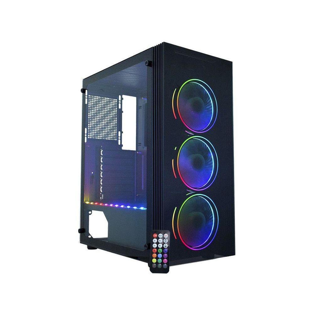 Gabinete Gamer K-mex, Asgard Ritmico, RGB, ATX, 3 FANs, Preto - CG-05Z5