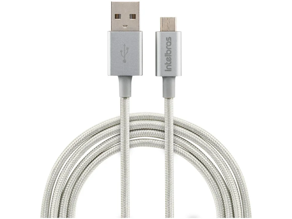 Imagem 3 de 5 do produto Cabo USB X Micro USB Intelbras, Nylon, 1.5m - Euab15nb