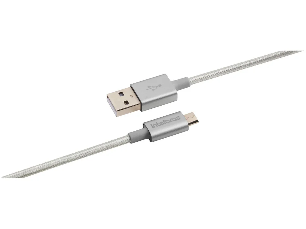 Imagem 4 de 5 do produto Cabo USB X Micro USB Intelbras, Nylon, 1.5m - Euab15nb