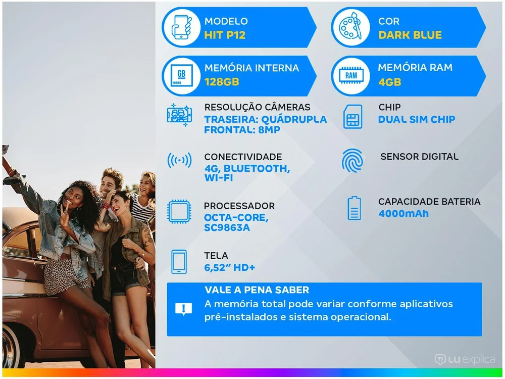 Smartphone Philco Hit P12, 128GB, Octa-Core, 4GB RAM, Azul Escuro - view 22