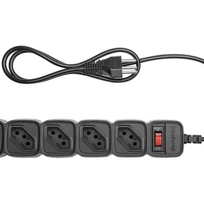 Protetor Dps Intelbras Filtro De Linha 5 Tomadas Epe 205+ Bivolt Preto Microdisjuntor - 4824203