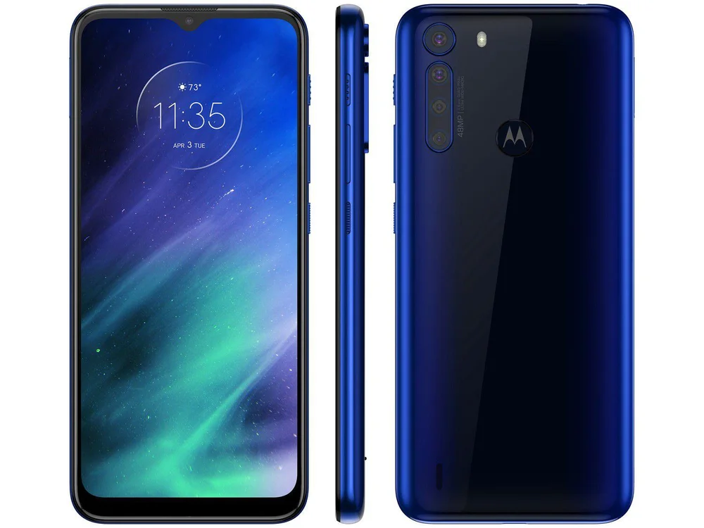Smartphone Motorola One Fusion, 128GB, 4GB RAM, Snapdragon 710 Octa-Core, Câm. Quádrupla 48MP, Tela 6.5, Azul Safira - Ouro
