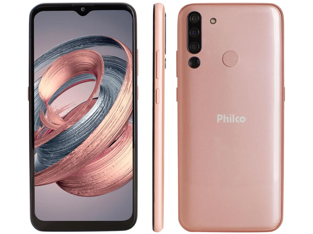 Smartphone Philco Hit P12, 128GB, 4GB RAM Octa-core Dual Sim, Tela 6,52 Polegadas, Hd+,Rose Gold