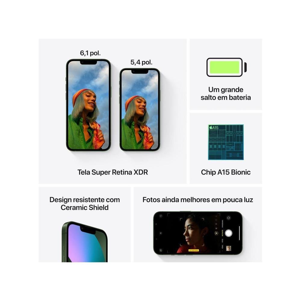 Apple iPhone 13 Mini, 512GB, Verde, 5.4