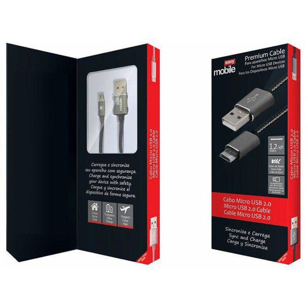 Imagem 3 de 3 do produto Cabo Micro USB 1,2m Easy Mobile