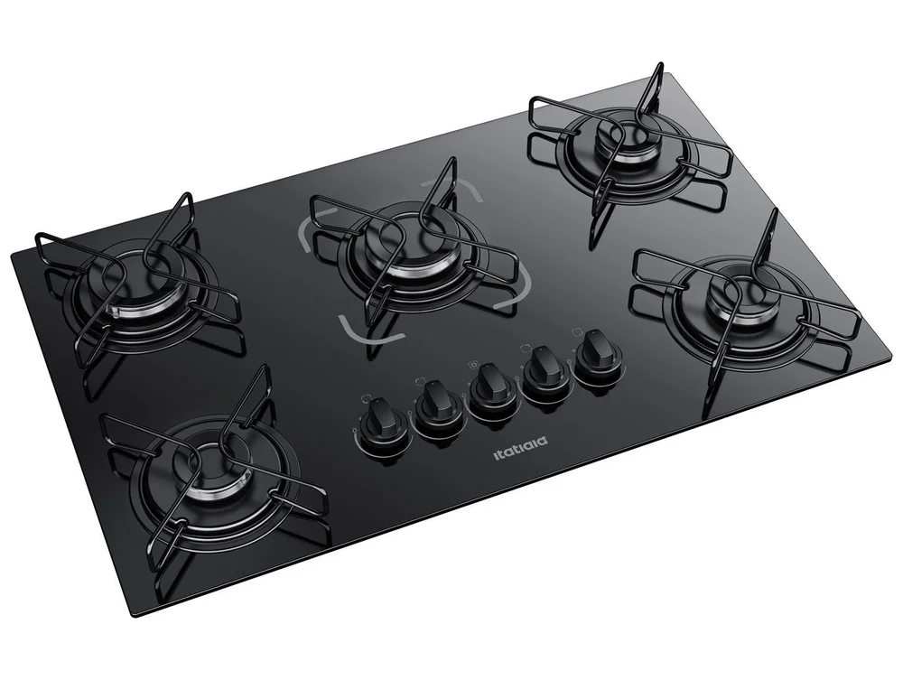 Imagem 6 de 6 do produto Cooktop Itatiaia Essencial 5 Bocas Mesa Vidro Preto Bivolt