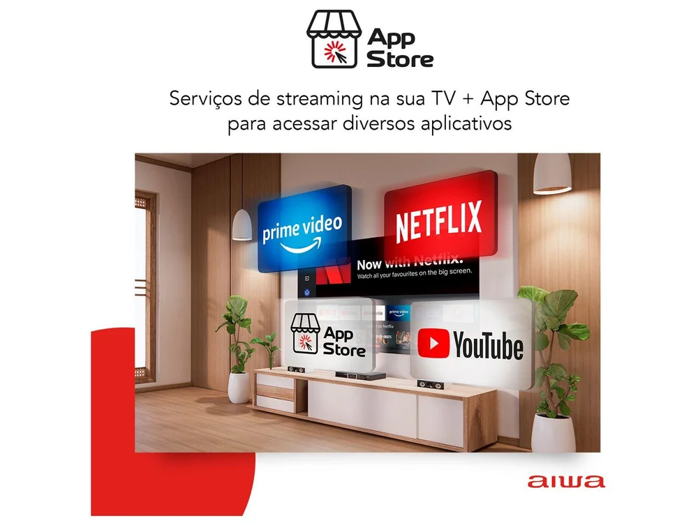 Imagem 12 de 17 do produto Smart TV Aiwa 43 Polegadas, LED, Full HD, HDM,I USB, Wi-Fi, Borda Ultrafina, HDR10 Dolby Áudio - AWS-TV-43-BL-01