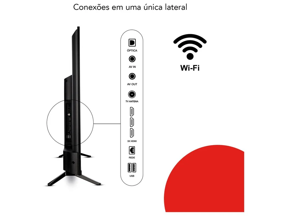 Imagem 2 de 17 do produto Smart TV Aiwa 43 Polegadas, LED, Full HD, HDM,I USB, Wi-Fi, Borda Ultrafina, HDR10 Dolby Áudio - AWS-TV-43-BL-01