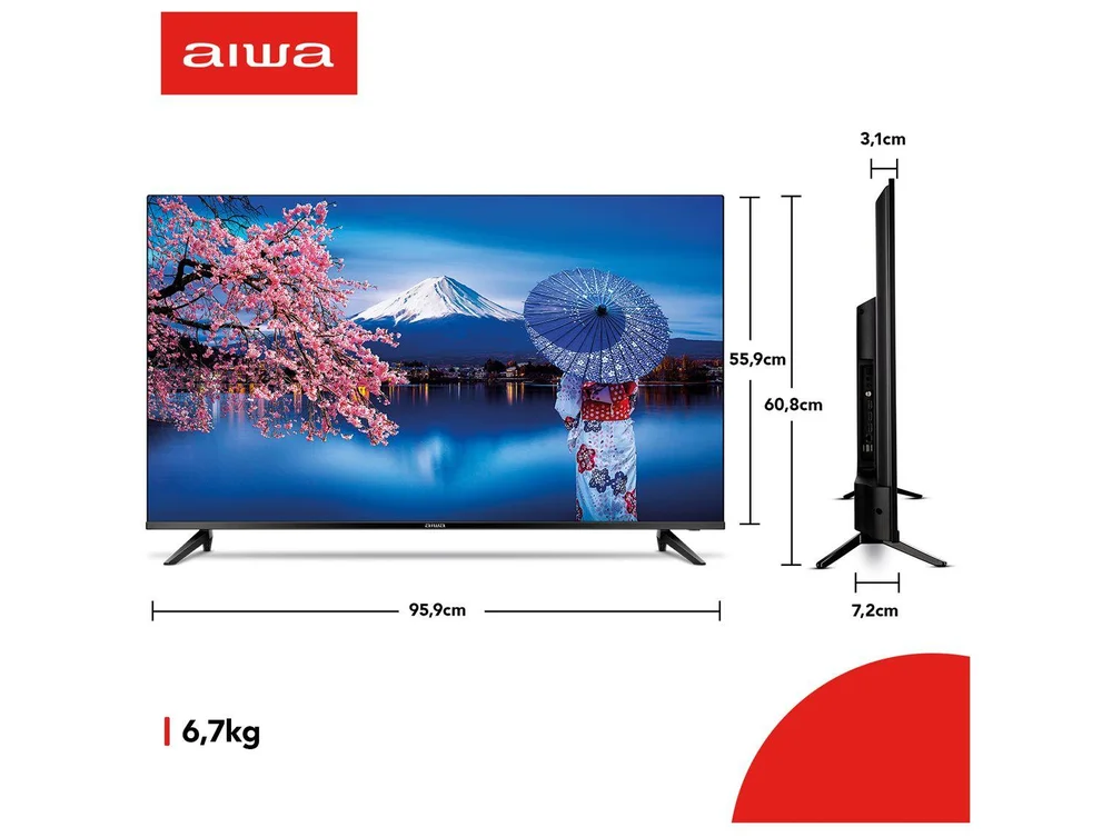 Imagem 10 de 17 do produto Smart TV Aiwa 43 Polegadas, LED, Full HD, HDM,I USB, Wi-Fi, Borda Ultrafina, HDR10 Dolby Áudio - AWS-TV-43-BL-01