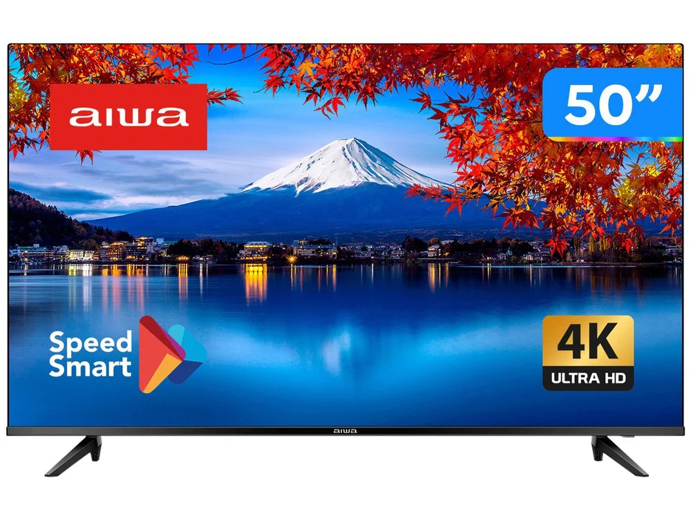 Smart TV AIWA, 50 Polegadas, 4K, Borda Infinita, Preto, Bivolt - AW-BL-01