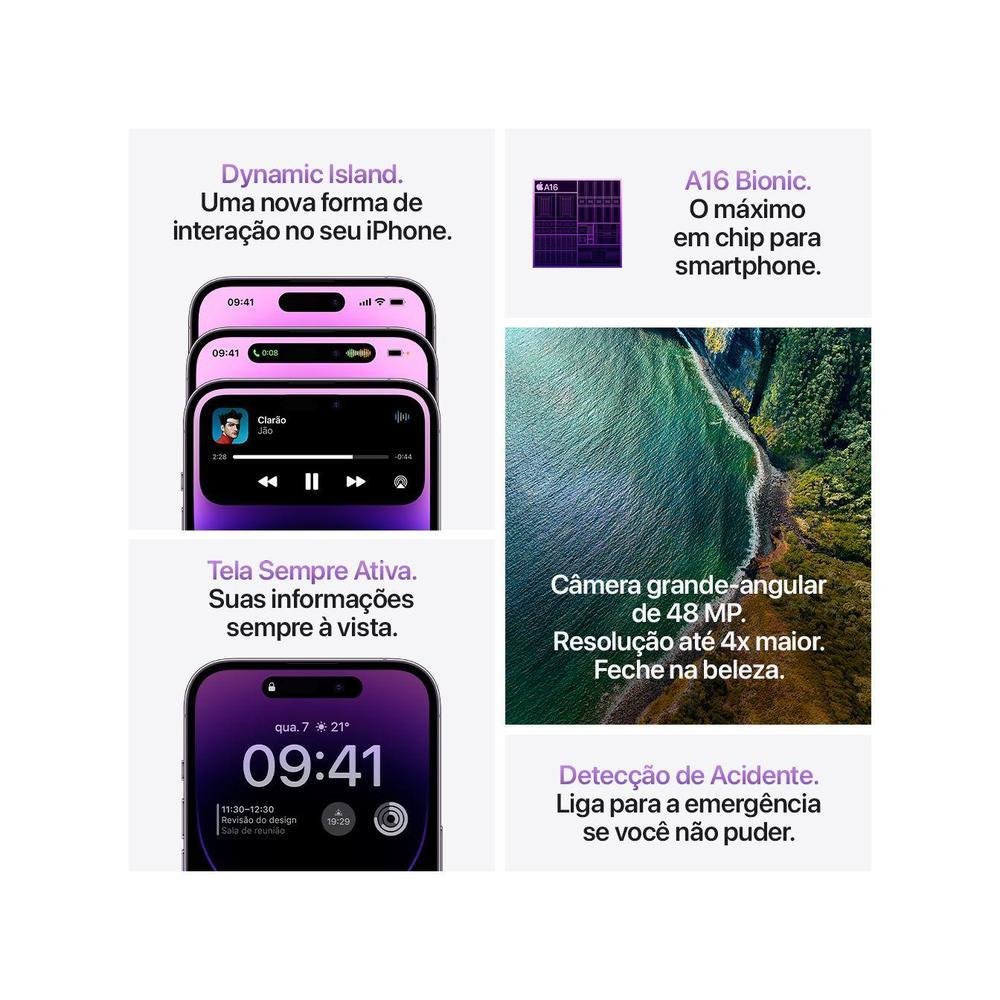 Apple iPhone 14 Pro Max 128GB Preto-espacial | KaBuM!