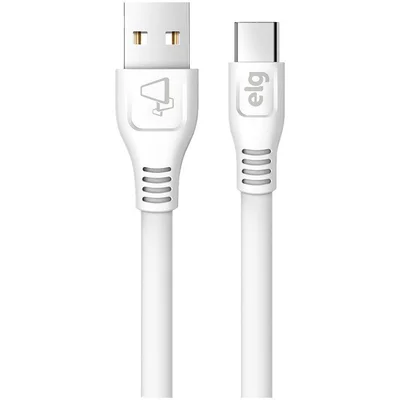 Cabo Usb Tipo-c, Carga Rápida 15w 3a, Cabo Flat Antienrolamento, 1 Metro, Cores:branco