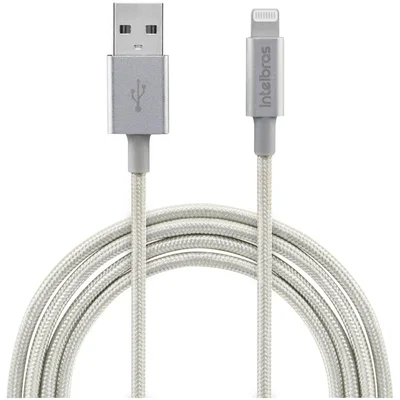 Cabo USB Lightning, Intelbras Eual15nb, 1.5m, Nylon, Branco