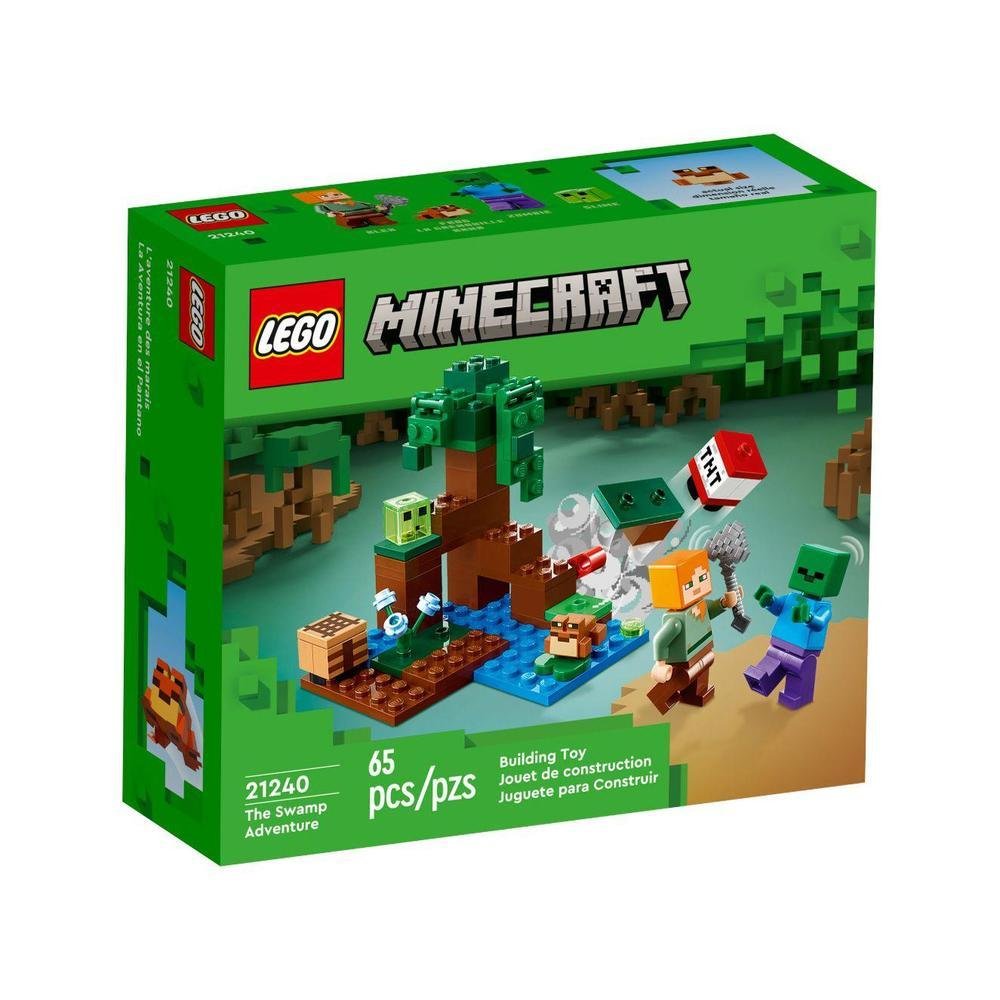 Lego Minecraft Aventura No Pantano 21240 65pcs, Verde, Único, Unissex