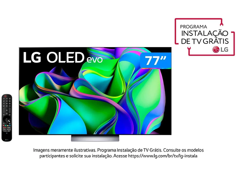 Imagem 3 de 15 do produto Smart Tv 77 Polegadas, OLED Evo 4K, 120Hz, Bluetooth, 4 HDMI, G-Sync, Freesync, Thinq Ai, Alexa, Google - Oled77c3psa