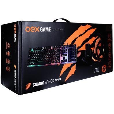 Kit Gamer Teclado Mouse Headset Mouse Pad - OEX Game Combo Argos