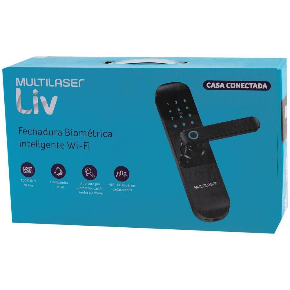 Fechadura Digital Multilaser LIV SE233 Biométrica