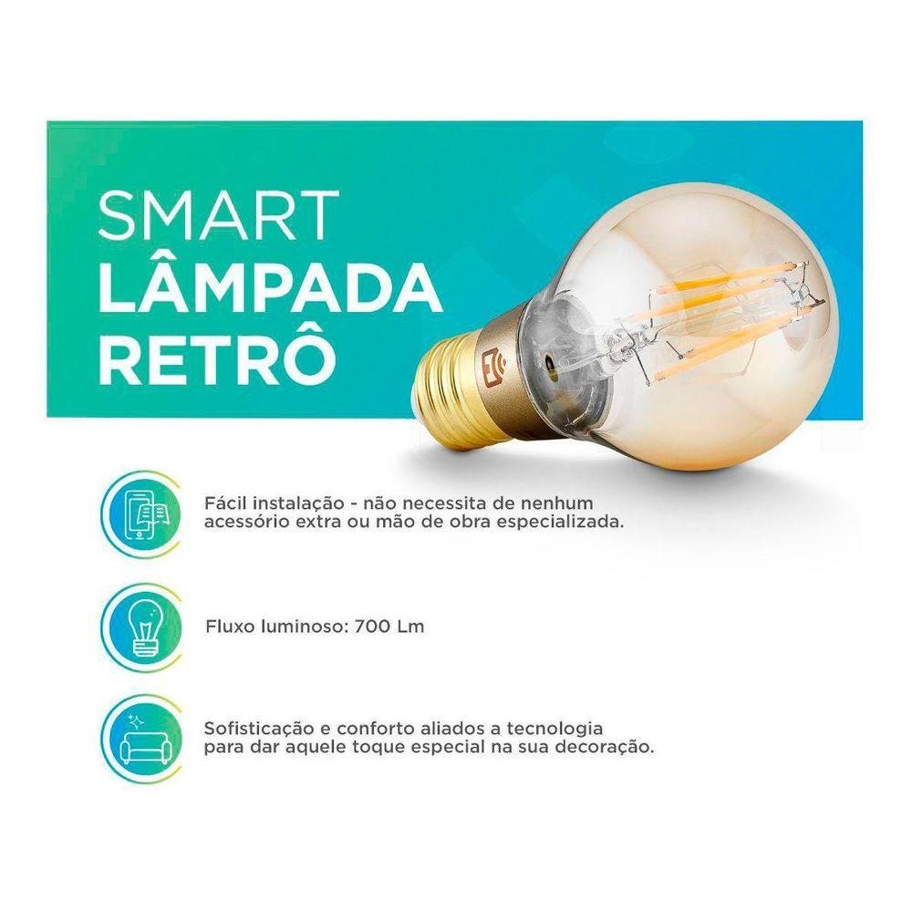 Imagem 8 de 9 do produto Lâmpada Inteligente Positivo Wi-Fi E27 7W Retrô
