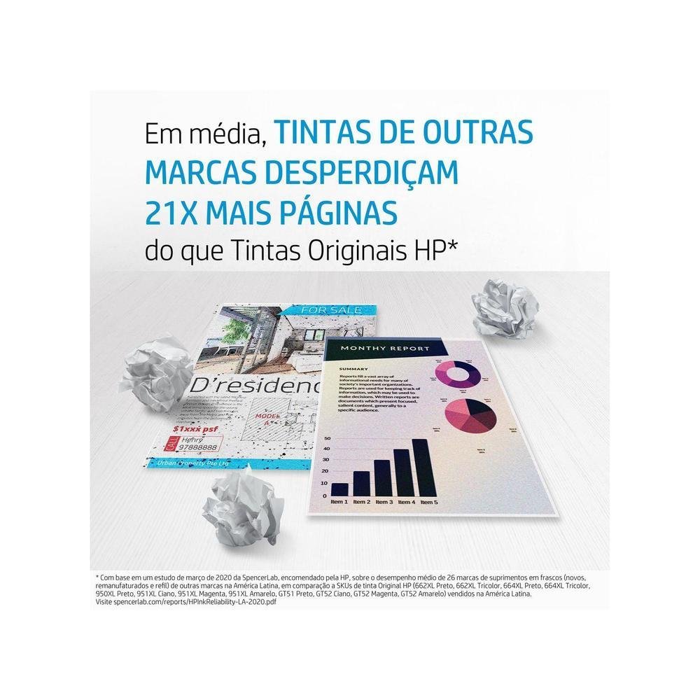 Imagem 5 de 7 do produto Garrafa de Tinta HP Ciano GT52 Original