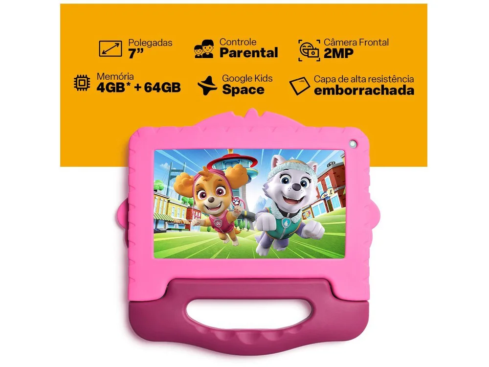 Imagem 2 de 9 do produto Tablet Multi Patrulha Canina, 64GB, 4GB RAM, Android 13 - Nb422