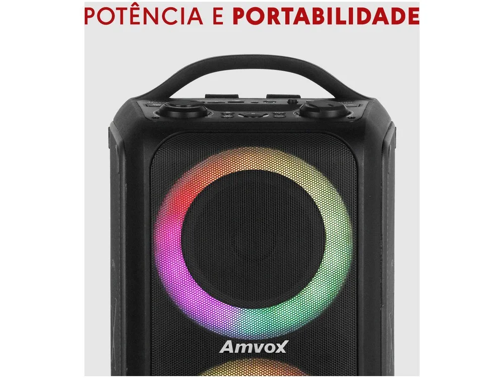 Caixa Amplificada Amvox Aca-600 Bagvox, Entrada Aux, Blutooth 5.0, 600w Rm, Vermelho - Bivolt - view 6