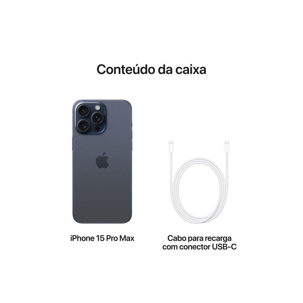 Apple iPhone 15 Pro Max 256GB Titânio Azul 6,7