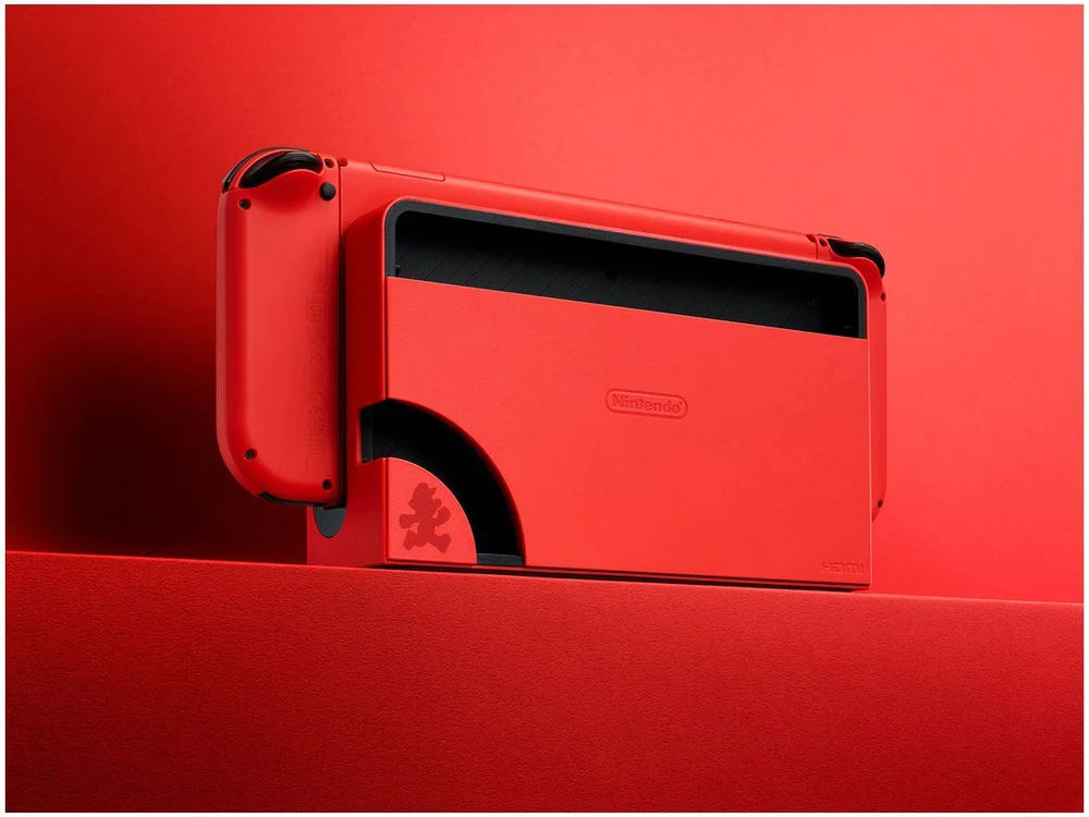 Nintendo Switch RT-34974 Nintendo Switch 32GB HAC-001-01 1 Controle Joy-Con - Vermelho e