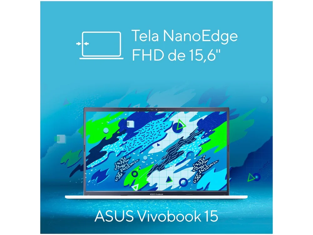Imagem 15 de 20 do produto Notebook ASUS Vivobook X1502ZA-EJ1761 Intel Core i5 12450H 2GHz, 8GB RAM, Placa Intel UHD Graphics, SSD 256GB, Tela 15.6" LED Full HD, Linux KeepOS, Prata