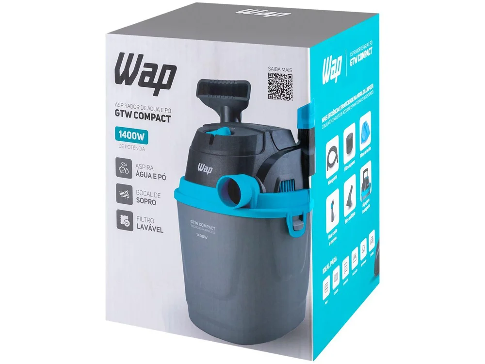 Imagem 6 de 19 do produto Aspirador Pó E Água Wap Gtw Compact, Portátil, 127v - Fw009439