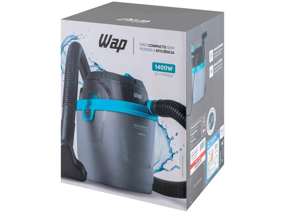 Imagem 5 de 19 do produto Aspirador Pó E Água Wap Gtw Compact, Portátil, 127v - Fw009439