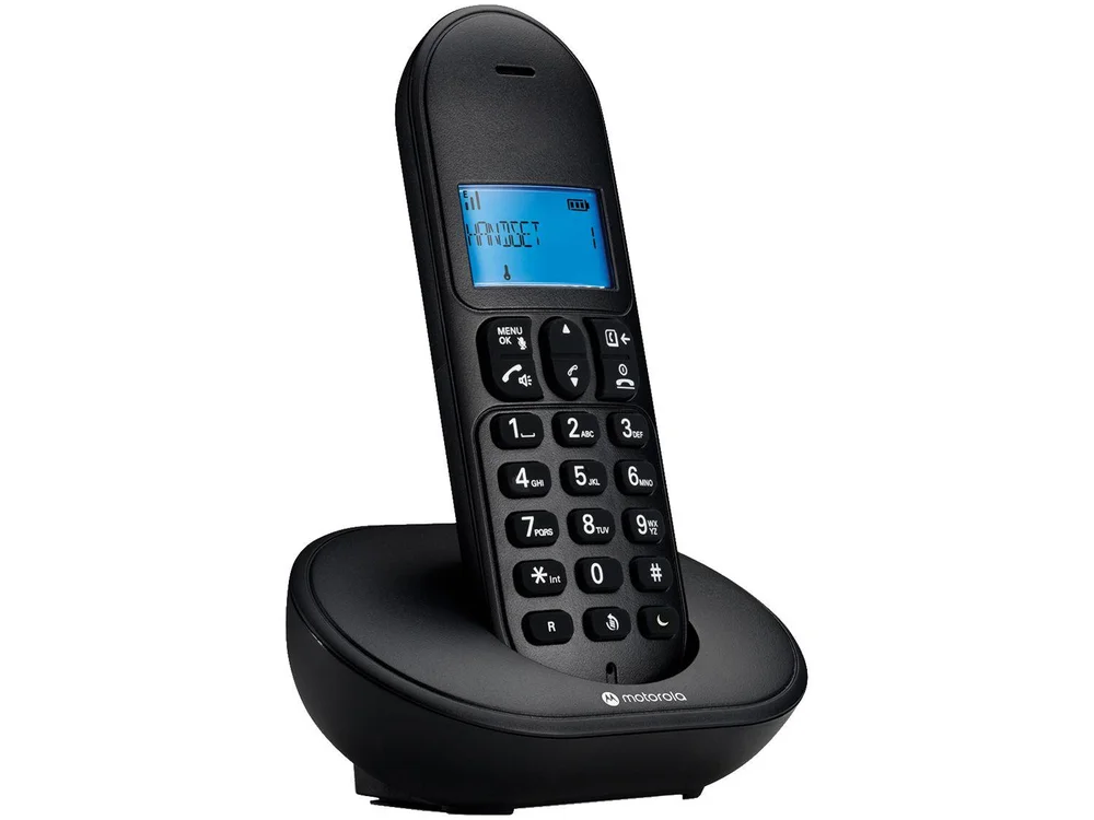 Imagem 3 de 5 do produto Telefone Sem Fio Motorola, Com Identificador De Chamadas E Viva Voz, Preto - Mt150