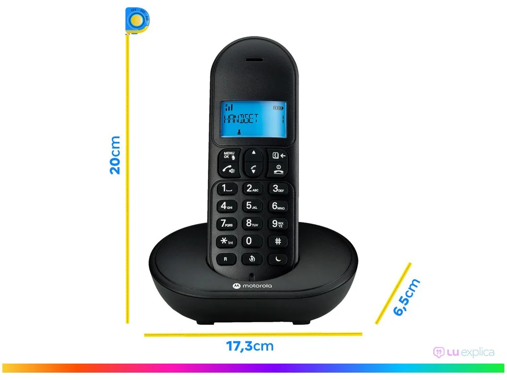Imagem 5 de 5 do produto Telefone Sem Fio Motorola, Com Identificador De Chamadas E Viva Voz, Preto - Mt150