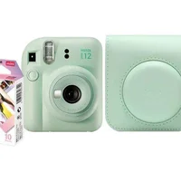 Kit Câmera Instax Mini 12 Verde Com 10 Filmes Macaron