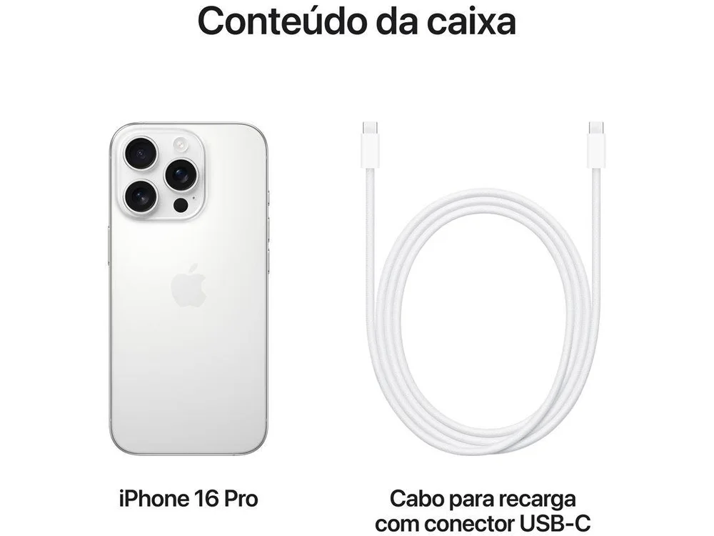 Apple iPhone 16 Pro 512GB Titânio Branco 6,3